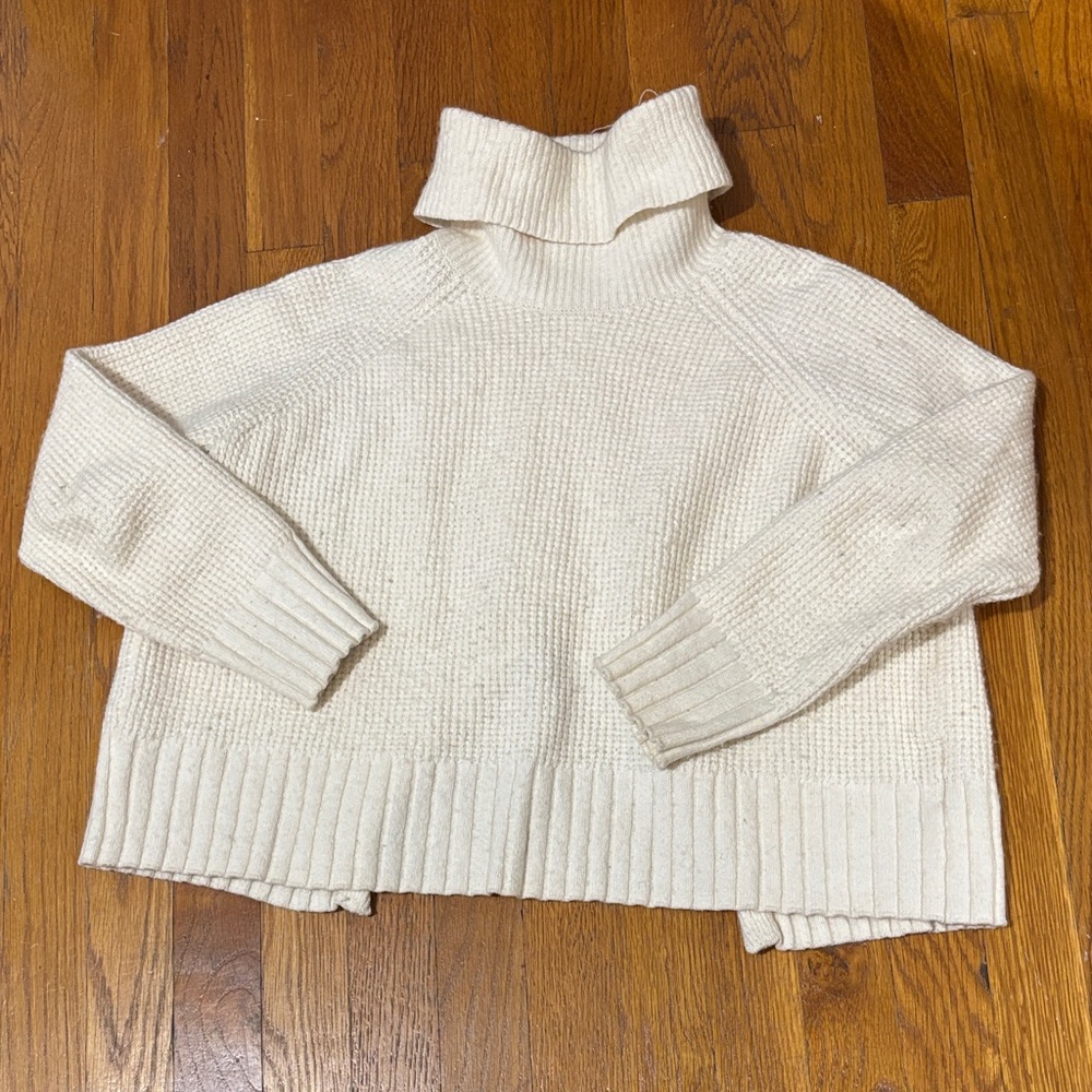MADEWELL Cream Turtleneck crossback Sweater